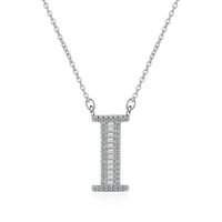 Simple Style Letter Copper Inlay Zircon Pendant Necklace sku image 9