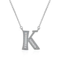 Simple Style Letter Copper Inlay Zircon Pendant Necklace sku image 11
