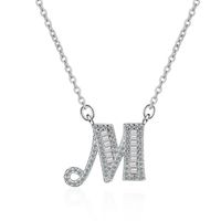 Simple Style Letter Copper Inlay Zircon Pendant Necklace sku image 13