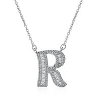 Simple Style Letter Copper Inlay Zircon Pendant Necklace sku image 18