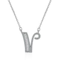 Einfacher Stil Brief Kupfer Inlay Zirkon Halskette Mit Anhänger sku image 22