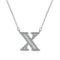 Simple Style Letter Copper Inlay Zircon Pendant Necklace sku image 24