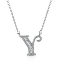 Einfacher Stil Brief Kupfer Inlay Zirkon Halskette Mit Anhänger sku image 25