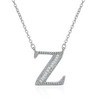 Simple Style Letter Copper Inlay Zircon Pendant Necklace sku image 26