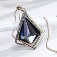 Simple Style Classic Style Rhombus Alloy Glass Copper Inlay Artificial Rhinestones Sweater Chain main image 3