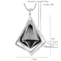 Simple Style Classic Style Rhombus Alloy Glass Copper Inlay Artificial Rhinestones Sweater Chain main image 2