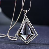 Simple Style Classic Style Rhombus Alloy Glass Copper Inlay Artificial Rhinestones Sweater Chain main image 5