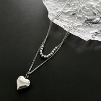 Simple Style Commute Heart Shape Stainless Steel Titanium Steel Plating 18k Gold Plated Layered Necklaces sku image 1