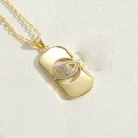 Vintage Style Simple Style Devil's Eye Copper Plating Inlay Zircon 14k Gold Plated Pendant Necklace sku image 6