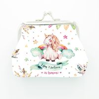 Mujeres Unicornio Cuero Sintético Hebilla Carteras sku image 6