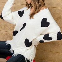 Women's Sweater Long Sleeve Sweaters & Cardigans Elegant Heart Shape main image 2