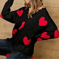 Women's Sweater Long Sleeve Sweaters & Cardigans Elegant Heart Shape sku image 5