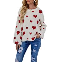 Women's Sweater Long Sleeve Sweaters & Cardigans Rib-knit Streetwear Heart Shape main image 5