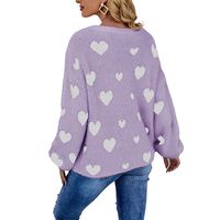 Women's Sweater Long Sleeve Sweaters & Cardigans Rib-knit Streetwear Heart Shape main image 2