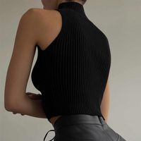 Women's Vest Tank Tops Rib-knit Casual Sexy Solid Color main image 5