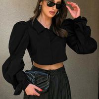 Women's Blouse Long Sleeve Blouses Popover Casual Elegant Solid Color main image 5