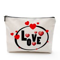 Sweet Simple Style Heart Shape Cotton And Linen Makeup Bags main image 5