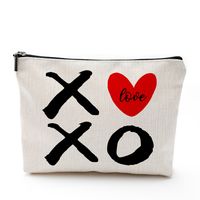 Sweet Simple Style Heart Shape Cotton And Linen Makeup Bags main image 6