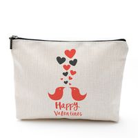Sweet Heart Shape Linen Makeup Bags main image 5