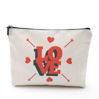 Sweet Heart Shape Linen Makeup Bags main image 4