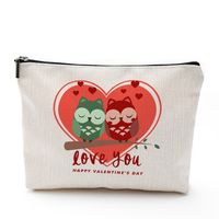 Sweet Heart Shape Linen Makeup Bags main image 3