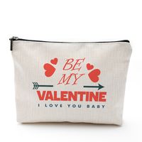 Sweet Heart Shape Linen Makeup Bags main image 1