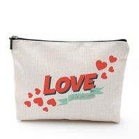 Sweet Heart Shape Linen Makeup Bags main image 2