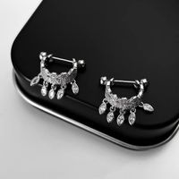 1 Pair Ig Style Geometric Tassel Plating Inlay Sterling Silver Zircon Earrings sku image 1
