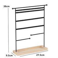 Nordic Style Geometric Solid Wood Iron Jewelry Rack main image 2