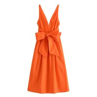 Women's Regular Dress Streetwear V Neck Sleeveless Solid Color Maxi Long Dress Holiday Street main image 4