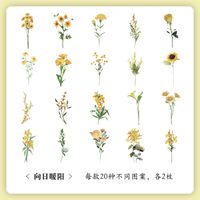 1 Piece Flower Class Learning Mixed Materials Vintage Style Stickers sku image 4