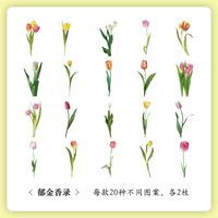 1 Piece Flower Class Learning Mixed Materials Vintage Style Stickers sku image 8