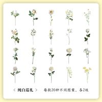 1 Piece Flower Class Learning Mixed Materials Vintage Style Stickers sku image 1