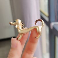 Ig Style Cute Dog Alloy Enamel Plating Inlay Zircon Unisex Brooches main image 1