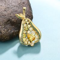 Simple Style Pear Copper Plating Hollow Out Inlay Zircon Women's Brooches main image 3