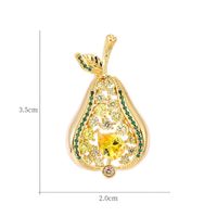 Simple Style Pear Copper Plating Hollow Out Inlay Zircon Women's Brooches main image 2