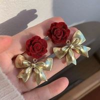 1 Pair Cute Rose Plating Alloy Gold Plated Ear Studs main image 5