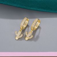 1 Paire Style Simple Cactus Placage Incruster Le Cuivre Zircon Boucles D'oreilles main image 2