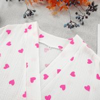 Home Daily Women's Elegant Lady Heart Shape Cotton Shorts Sets Pajama Sets sku image 7