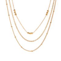 Simple Style Solid Color Stainless Steel Plating 18k Gold Plated Three Layer Necklace main image 4