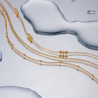 Einfacher Stil Einfarbig Rostfreier Stahl Überzug 18 Karat Vergoldet Dreilagige Halskette main image 6