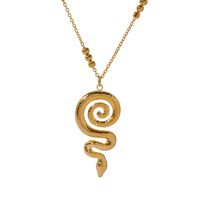 304 Stainless Steel Simple Style Commute Plating Snake Pendant Necklace main image 3