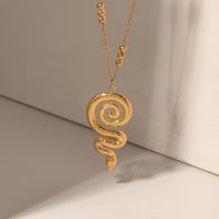 304 Stainless Steel Simple Style Commute Plating Snake Pendant Necklace main image 1