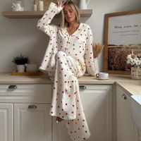 Home Women's Elegant Heart Shape Cotton Pants Sets Pajama Sets main image 5