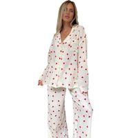 Home Women's Elegant Heart Shape Cotton Pants Sets Pajama Sets main image 4
