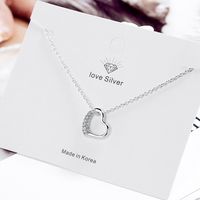 Simple Style Heart Shape Copper Inlay Zircon Pendant Necklace main image 4