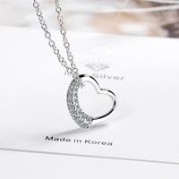 Simple Style Heart Shape Copper Inlay Zircon Pendant Necklace main image 7