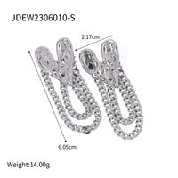 1 Pair Ig Style Heart Shape Tassel Plating Stainless Steel 18k Gold Plated Drop Earrings sku image 1