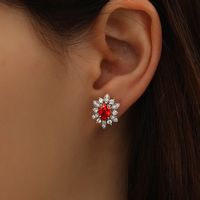 1 Pair Elegant Glam Snowflake Inlay Sterling Silver Zircon Ear Studs main image 1