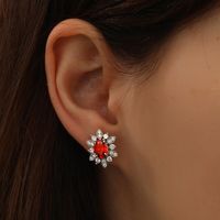 1 Pair Elegant Glam Snowflake Inlay Sterling Silver Zircon Ear Studs main image 6